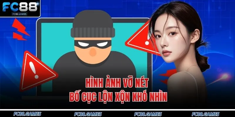 Nhận Biết Nhà Cái Lừa Đảo Tại Sân Chơi FC88 Qua 3 Dấu Hiệu 3 Hình ảnh vỡ nét bố cục lộn xộn khó nhìn